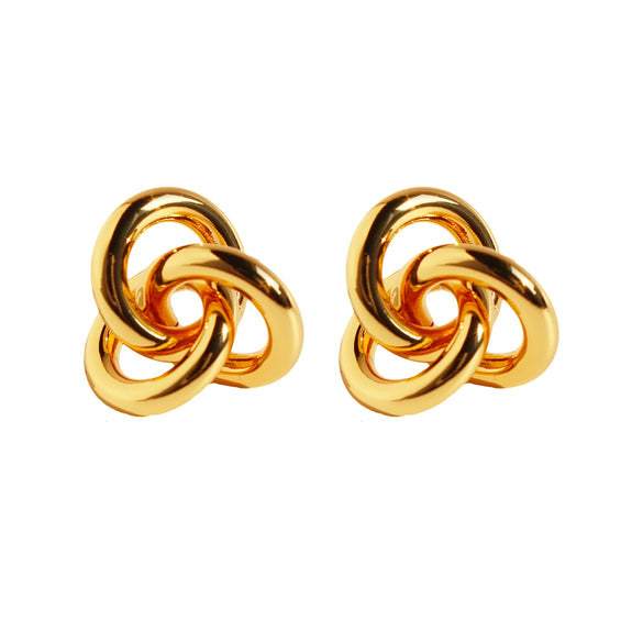 Wholesale Stud Earrings Brass 225 Silver Needle Geometric Hollow Electroplating Design For Women