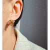 Wholesale Stud Earrings Brass 225 Silver Needle Geometric Hollow Electroplating Design For Women