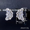 Wholesale Stud Earrings Copper Flower Drop Shape Geometric Zirconia For Women