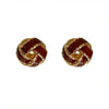 Wholesale Stud Earrings Copper Geometric Red Drop Glaze Knotted Circle Electroplated For Women
