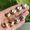 Wholesale Stud Earrings Copper Geometric Simple Glossy Three Dimensional Peach Heart Shape Electroplating For Women