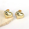 Wholesale Stud Earrings Copper Geometric Simple Glossy Three Dimensional Peach Heart Shape Electroplating For Women