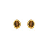 Wholesale Stud Earrings Copper Geometric Style Electroplating Tiger Eye Stone Ear Jewelry For Women