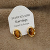 Wholesale Stud Earrings Copper Geometric Style Electroplating Tiger Eye Stone Ear Jewelry For Women