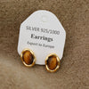 Wholesale Stud Earrings Copper Geometric Style Electroplating Tiger Eye Stone Ear Jewelry For Women