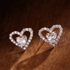 Wholesale Stud Earrings Copper Heart Shaped Inlaid Zircon For Women Simple Style