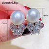 Wholesale Stud Earrings Copper Imitation Pearl Zircon Animal Zodiac Flower Baroque Style Pearl Inlaid