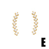 Wholesale Stud Earrings Copper Inlaid With Zircon Geometric Crown Style For Women