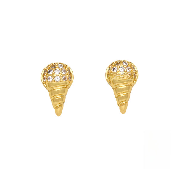 Wholesale Stud Earrings Copper Inlaid With Zircon Geometric Crown Style For Women