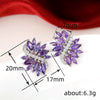 Wholesale Stud Earrings Copper Inlaid Zircon Flower Style