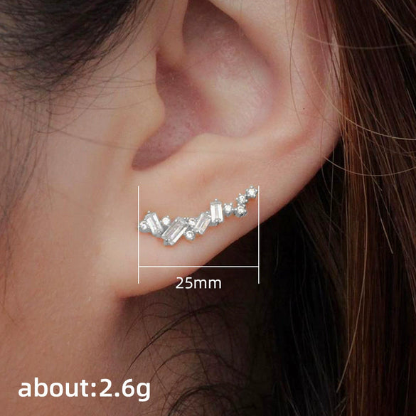 Wholesale Stud Earrings Copper Inlaid Zircon Geometric Style For Women