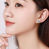 Wholesale Stud Earrings Copper Inlaid Zircon Sunflower Geometric Style For Women