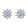 Wholesale Stud Earrings Copper Inlaid Zircon Sunflower Geometric Style For Women