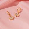 Wholesale Stud Earrings Copper Leaf Design Electroplated For Women