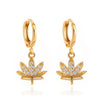 Wholesale Stud Earrings Copper Leaf Design Electroplated For Women