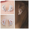 Wholesale Stud Earrings Copper Leaves Horse Eye Diamond Style For Women