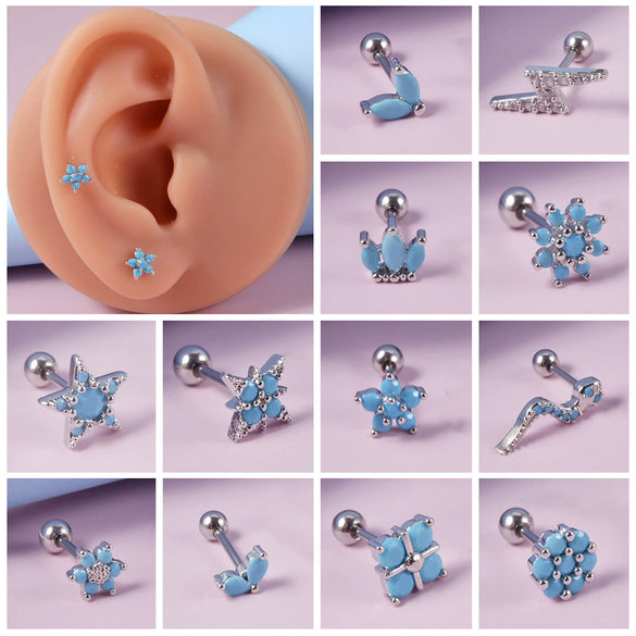 Wholesale Stud Earrings Copper Silver Electroplating Flower Style