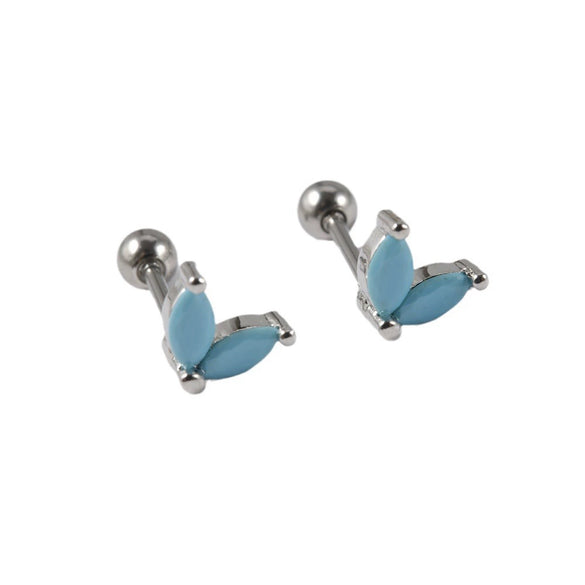 Wholesale Stud Earrings Copper Silver Electroplating Flower Style