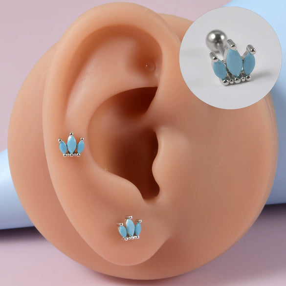 Wholesale Stud Earrings Copper Silver Electroplating Flower Style