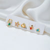 Wholesale Stud Earrings Copper 925 Silver Needle Sweet Cartoon Character Animal Zodiac Inlaid Zircon Women's
