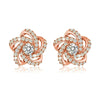 Wholesale Stud Earrings Copper Zirconia Flower Shape Women's Little Fragrance Style