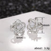 Wholesale Stud Earrings Copper Zirconia Flower Shape Women's Little Fragrance Style