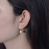 Wholesale Stud Earrings Freshwater Pearl S925 Sterling Silver Geometric Pearl Inlaid For Women