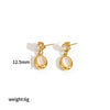 Wholesale Stud Earrings Geometric Round Pearl Titanium Steel 18 Goldplated Stainless Steel Highend Style