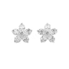 Wholesale Stud Earrings S925 Silver Needle With Inlaid Zircon Flower Design For Women