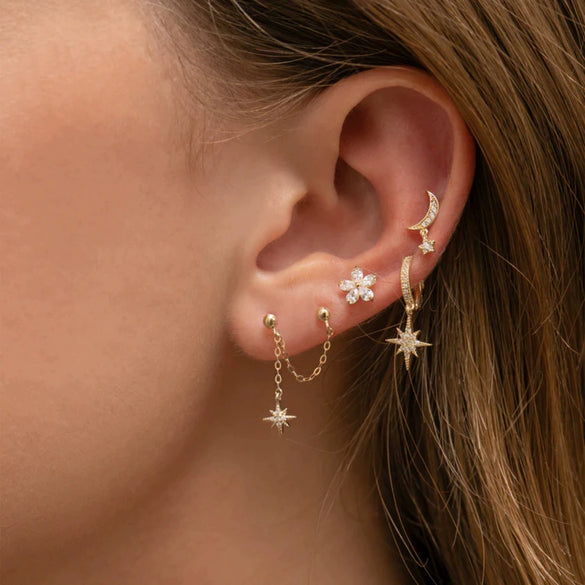 Wholesale Stud Earrings S925 Silver Needle With Inlaid Zircon Flower Design For Women