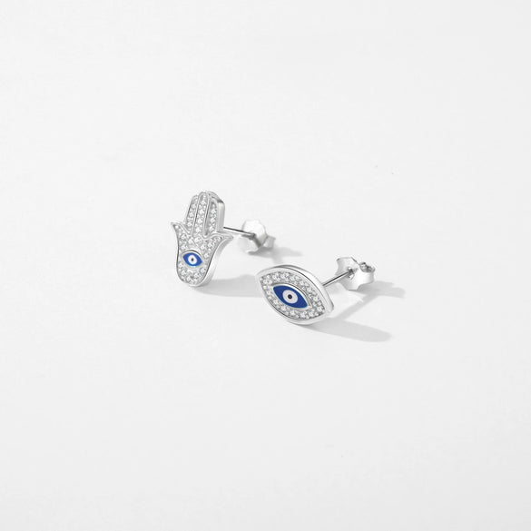 Wholesale Stud Earrings S925 Sterling Silver Enamel Devil's Eye Light Luxury Epoxy Women's