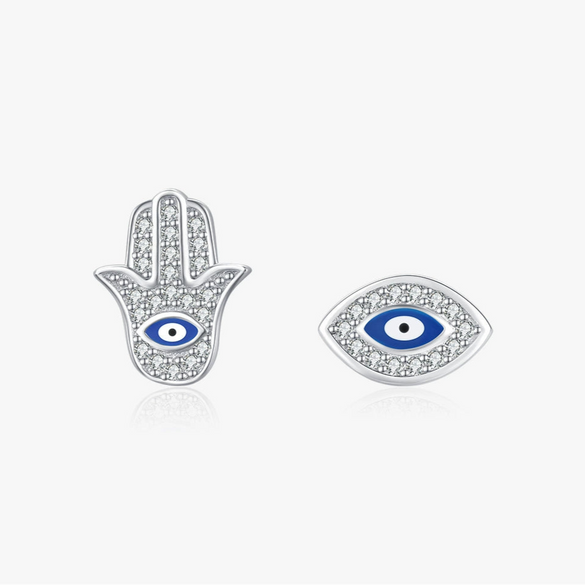 Wholesale Stud Earrings S925 Sterling Silver Enamel Devil's Eye Light Luxury Epoxy Women's