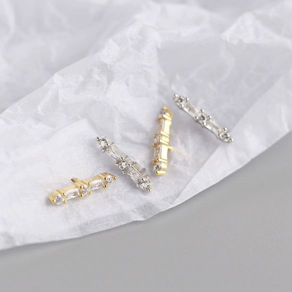 Wholesale Stud Earrings S925 Sterling Silver Geometric Fashion Electroplated