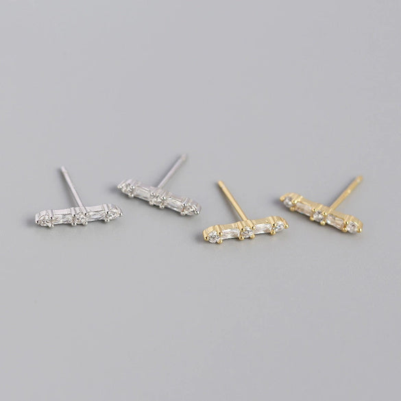 Wholesale Stud Earrings S925 Sterling Silver Geometric Fashion Electroplated