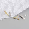 Wholesale Stud Earrings S925 Sterling Silver Geometric Fashion Electroplated