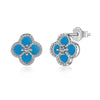 Wholesale Stud Earrings S925 Sterling Silver Geometric Light Luxury Electroplating Inlaid With Fritillary And Highgrade Zircon