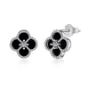 Wholesale Stud Earrings S925 Sterling Silver Geometric Light Luxury Electroplating Inlaid With Fritillary And Highgrade Zircon