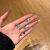 Wholesale Stud Earrings S925 Sterling Silver Geometric Light Luxury Electroplating Inlaid With Fritillary And Highgrade Zircon