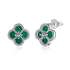 Wholesale Stud Earrings S925 Sterling Silver Geometric Light Luxury Electroplating Inlaid With Fritillary And Highgrade Zircon