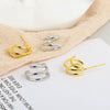 Wholesale Stud Earrings S925 Sterling Silver Geometric Multi Layer Ring Circle Gold Plated Female Earrings