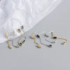 Wholesale Stud Earrings S925 Sterling Silver Geometric Rectangular Horse Eye Tassel Electroplated For Women