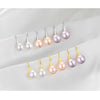 Wholesale Stud Earrings S925 Sterling Silver Natural Freshwater Pearl Geometric Copper Electroplating Women's Ear Jewelry