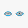 Wholesale Stud Earrings S925 Sterling Silver Niche Design Micro Inlay Turquoise Small Devil Eye For Women