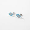 Wholesale Stud Earrings S925 Sterling Silver Niche Design Micro Inlay Turquoise Small Devil Eye For Women