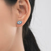 Wholesale Stud Earrings S925 Sterling Silver Niche Design Micro Inlay Turquoise Small Devil Eye For Women