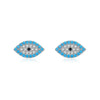 Wholesale Stud Earrings S925 Sterling Silver Niche Design Micro Inlay Turquoise Small Devil Eye For Women