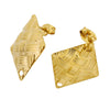 Wholesale Stud Earrings Stainless Steel French Retro Style With Weaving Vertical Stripes Pattern And Electroplating Treatment