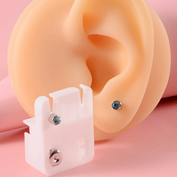 Wholesale Stud Earrings 304 Stainless Steel Geometric Czech Diamond 24K Real Gold Plated Nickelfree Ethylene Oxide Disinfected Unisex