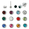 Wholesale Stud Earrings 304 Stainless Steel Geometric Czech Diamond 24K Real Gold Plated Nickelfree Ethylene Oxide Disinfected Unisex