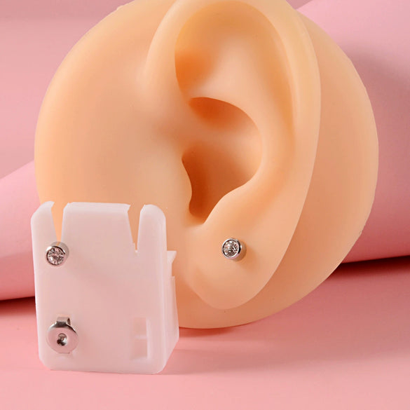Wholesale Stud Earrings 304 Stainless Steel Geometric Czech Diamond 24K Real Gold Plated Nickelfree Ethylene Oxide Disinfected Unisex